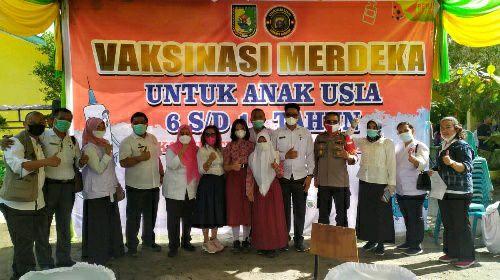 Polres Sergai Vaksinasi Merdeka Untuk Anak Usia 6-11 Tahun, Perhari 6 Ribu Orang