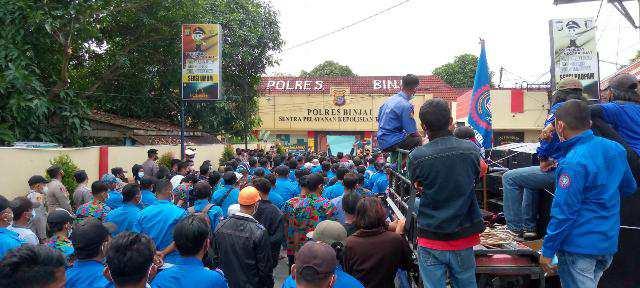 Tanggapi tuntutan massa F.SPTI - K.SPTI Deli Serdang, Kapolres Binjai: Kasusnya sudah di Kejaksaan
