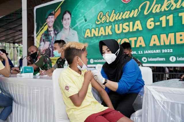 Hari Ketiga Serbuan Vaksin Covid-19 untuk Anak, Pangdam: Beta Vaksin, Ale Vaksin, Katong Pi Sekolah