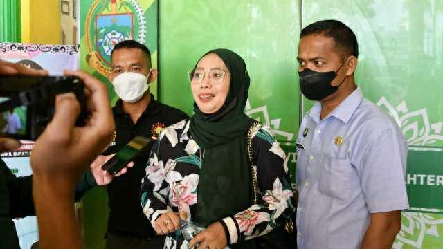 Nita Yulinda Marpaung seusai bertemu Bupati Sergai&nbsp;