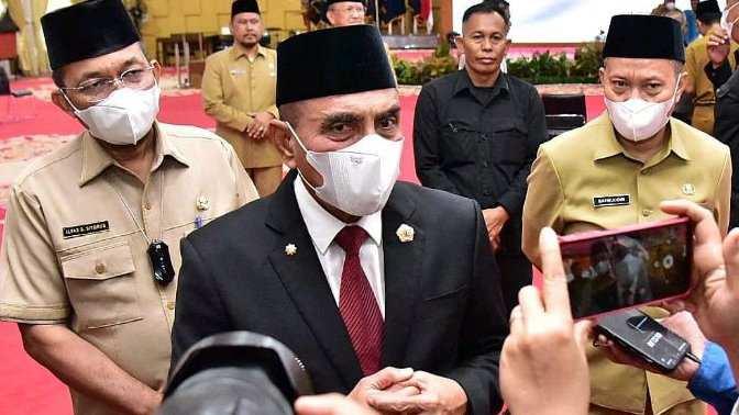 Edy Rahmayadi didampingi Plt Kepala Dinas Komunikasi dan Informatika (Kominfo) Sumut Ilyas Sitorus
