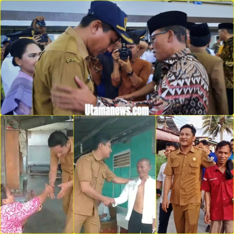 Lodewick Fraus Seran Marpaung saat bersilaturahmi dengan masyarakat.