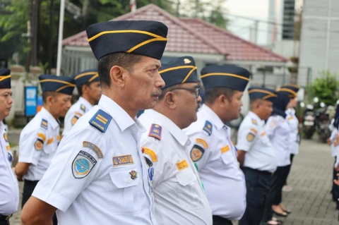 Apel pagi di Halaman Kantor Dishub Sumut