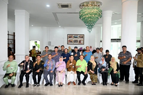 Hamid Rijal Lubis pada konferensi pers yang digelar Dinas Komunikasi dan Informatika Sumut di Lobby Dekranasda Kantor Gubernur Sumut, Kamis (29/1/2026).