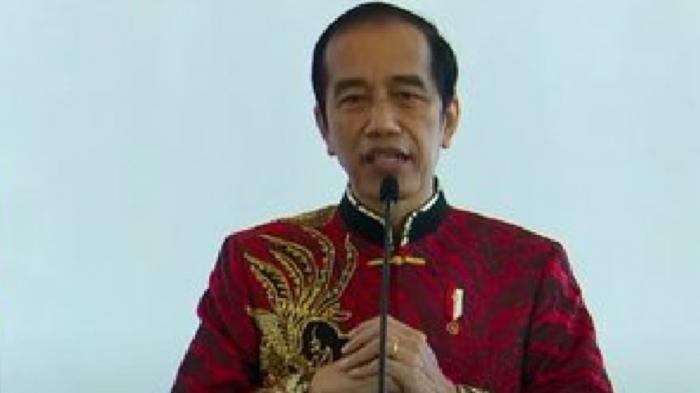 Jokowi saat menghadiri Perayaan Imlek Nasional Tahun 2021, secara virtual dari Istana Kepresidenan Bogor, Jawa Barat, Sabtu (20/02/2021). 
