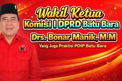 Potret Wakil Ketua Komisi I DPRD Batu Bara, DRS. Bonar Manik, M.M yang juga sebagai praktisi PDIP Batu Bara.
