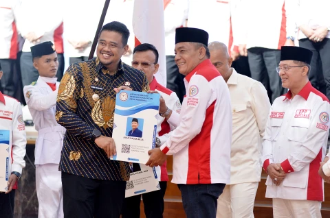 Pengukuhan Abpednas Sumut, Bobby Nasution Terus Mendorong  Desa Berinovasi Lewat Skema Kompetisi