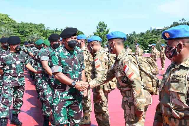 Kasum TNI Letjen TNI Eko Margiyono mewakili Panglima TNI, bertempat di Plaza Mabes TNI, Cilangkap, Jakarta Timur, Kamis (24/3/2022).