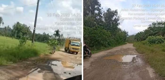 Kondisinya jalan lintas Sumatera di Sipiongot 
