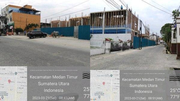 Bangunan yang diduga tanpa PBG Pemko Medan