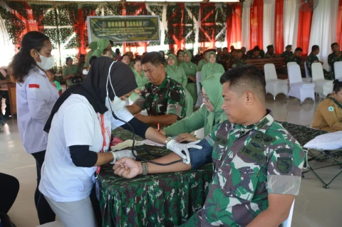 Kodim 1710/Mimika Laksanakan Kegiatan Bhakti Sosial Donor Darah