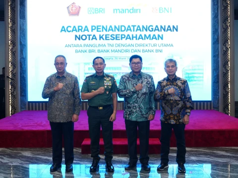 Panglima TNI Tandatangani MOU Dengan Bank BRI, Mandiri dan BNI