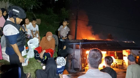 Kebakaran menghanguskan rumah warga di Binjai Barat