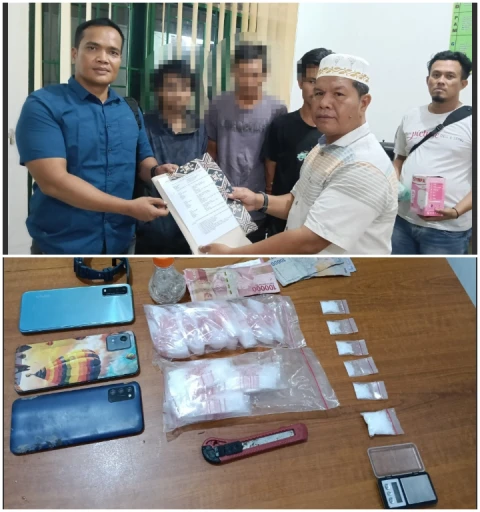Tiga orang terduga pengedar dan penguna Narkoba beserta barang bukti diserahkan ke pihak Satnarkoba Polres Labuhanbatu.
