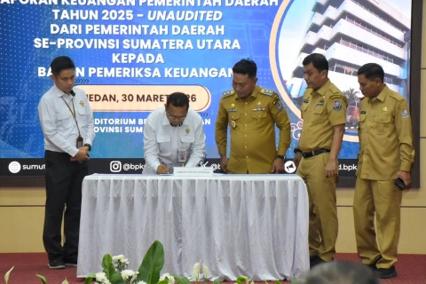 Wakil Bupati Deli Serdang Serahkan LKPD 2025 Unaudited ke BPK Perwakilan Sumut