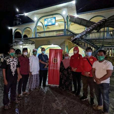 Vaksinasi BIN Daerah Sumut Usai Salat Tarawih di Masjid Jamik Baitur Rahman, Kabupaten Mandailing Natal
