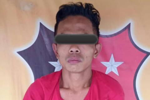 Pelaku setelah diamankan Polisi 