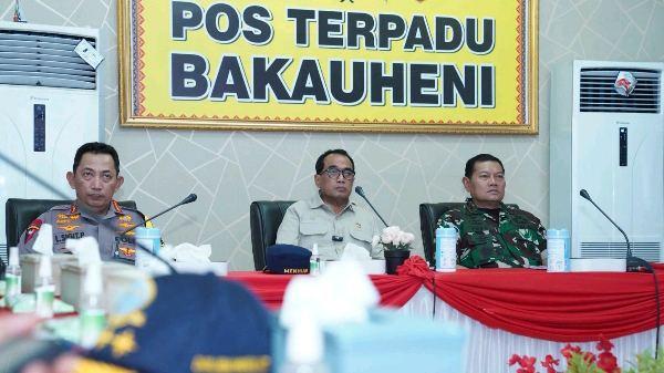 Laksamana TNI Yudo Margono di Pos Terpadu Bakauheni 