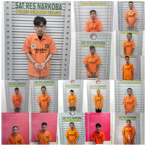 Dalam 2 Pekan, Sat Narkoba Polres Sergai Ungkap 10 Kasus Narkoba dan Amankan 16 Tersangka