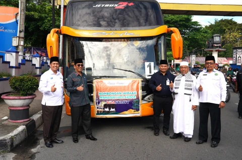 PT Bank Sumut dan Bank Sumut Syariah Siantar Lepas 88 Rombongan Calhaj Ikuti Manasik Haji Akbar