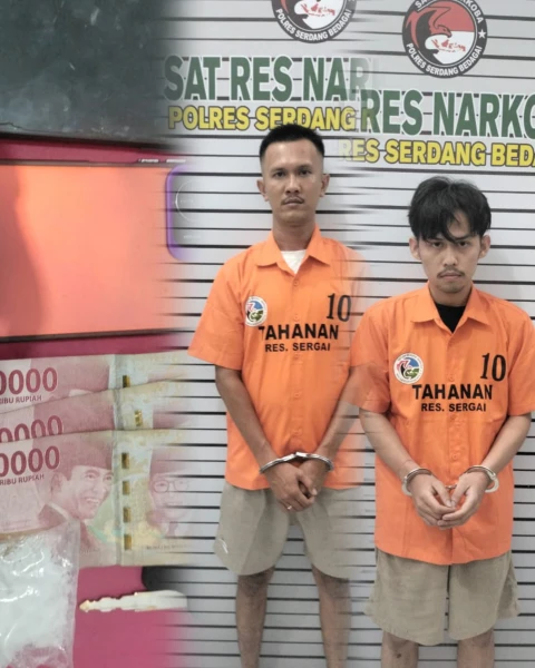 Tersangka dan barang bukti setelah diamankan 