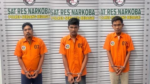 Para tersangka setelah diamankan 