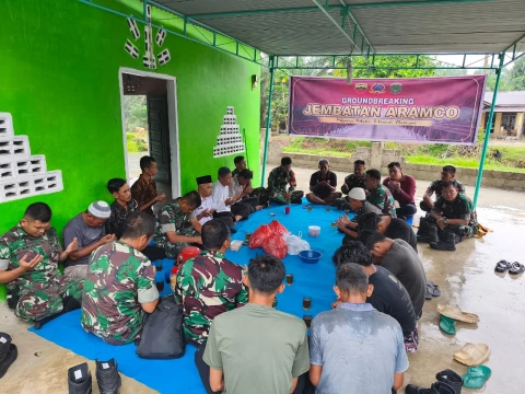 Koramil 01/AK Gelar Syukuran Jembatan Armco, Wujud Kebersamaan TNI dan Rakyat