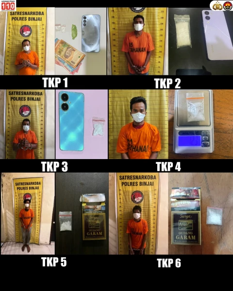 Sepekan, 6 Pengedar Sabu Diringkus Satres Narkoba Polres Binjai