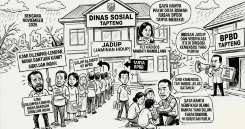 Dinsos Tapteng Dinilai Lempar Tanggung Jawab, Polemik Data Bantuan Jadup Kian Kisruh