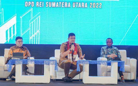 Bobby Nasution saat di Rakerda REI Sumut 
