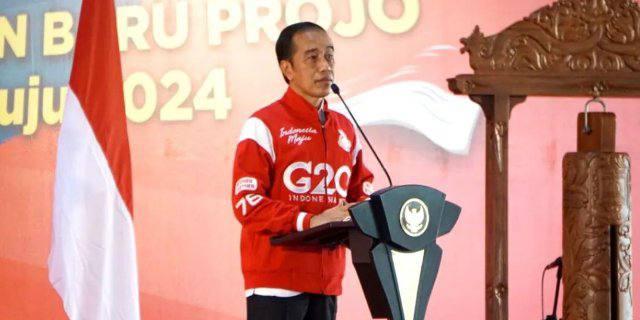 Jokowi di acara Rakernas Projo
