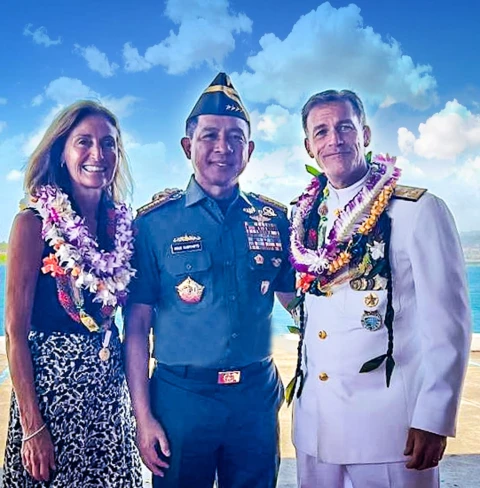 Jenderal TNI Agus Subiyanto menghadiri upacara serah terima jabatan Komandan US INDOPACOM