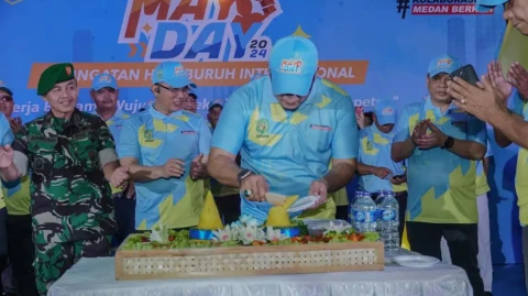 Peringatan May Day di Medan berlangsung Meriah