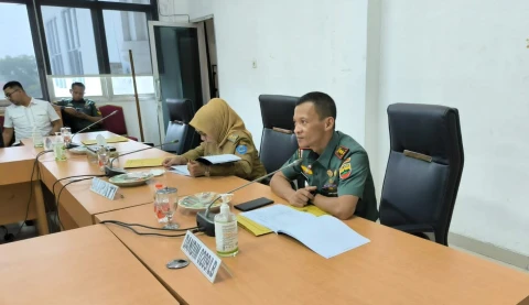 Rakornis TMMD 120 Tahun 2024 secara Video Conference (Vidcon) bertempat di Ruang Vidcon Bupati Labuhanbatu