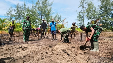 Bedengan TMMD di Kampung Keakwa Rampung, Warga Siap Sambut Program Ketahanan Pangan