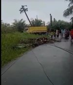 Hujan Deras dan Angin Kencang Robohkan 4 Tiang PLN di Labura, Akses Jalan Warga Sempat Lumpuh