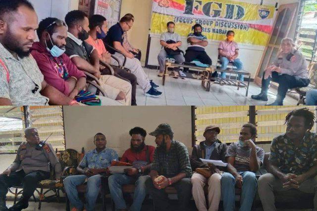 Audensi mahasiswa ke Polres Nabire