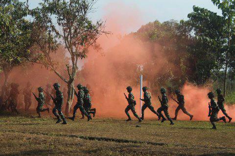 Rangkaian pendidikan dasar pembentukan Bintara dan Tamtama baru kecabangan Korps Bekang di Pusdikbekang TNI AD Cimahi