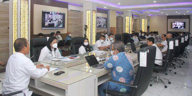 Sosialisasi Peraturan Gubernur (Pergub) Nomor 12 Tahun 2022 Tentang Tata Kelolo Sistem Pemerintahan Berbasis Elektronik (SPBE), di Aula Transparansi Diskominfo Sumut di Medan, Rabu (22/6).