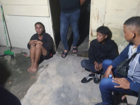 Para pelaku setelah diamankan 