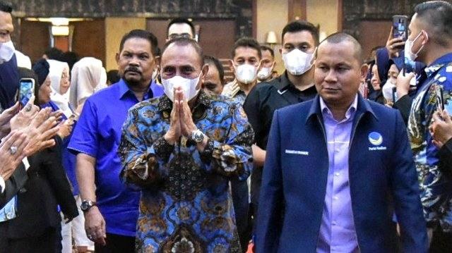 Pelantikan Dewan Pimpinan Wilayah (DPW) Garda Wanita (Garnita) Malahayati Nasdem Provinsi Sumut di Ballroom Hotel JW Marriott, Jalan Putri Hijau Medan, Minggu (24/7/2022).