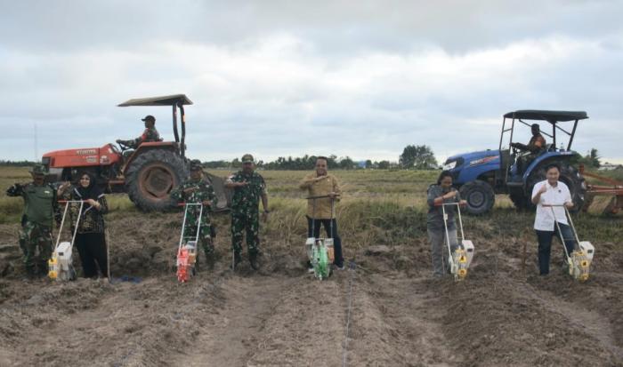 Penanaman jagung bersama di lahan kosong milik masyarakat di Kampung Kamangi, Distrik Tanah Miring, Kabupaten Merauke