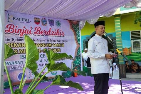 Acara Binjai Berzikir "Maju Kotanya, Berbudaya dan Religius Warganya" yang digelar di Kota Binjai, Minggu (31/7).