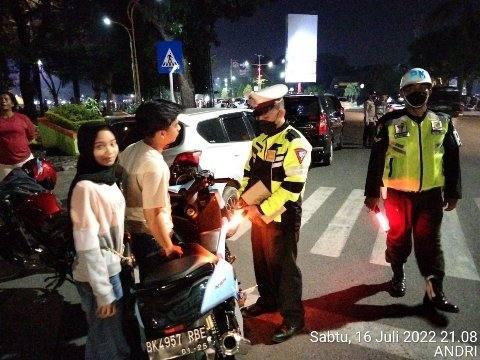 Pelaksanaan razia knalpot blong di Binjai, Sabtu (24/7)