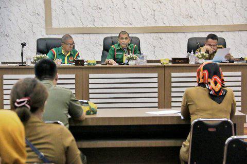 Rapat persiapan Porkot Medan ke XII Tahun 2022 yang diadakan di Kantor Wali Kota Medan, Selasa (12/7/2022).