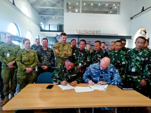 Penandatanganan kesepakatan perencanaan latihan bersama antara Indonesia dan Australia