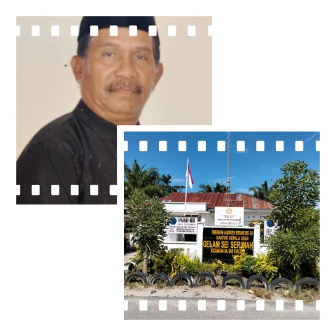 Kades Lisbon Samosir dan Kantor Desa Gelam Sei Serimah