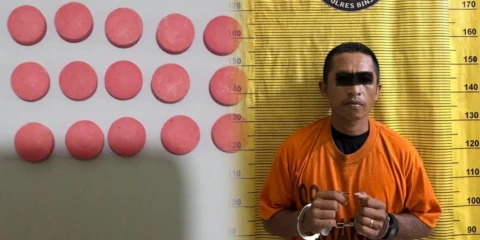 Pelaku dan barang bukti setelah diamankan 