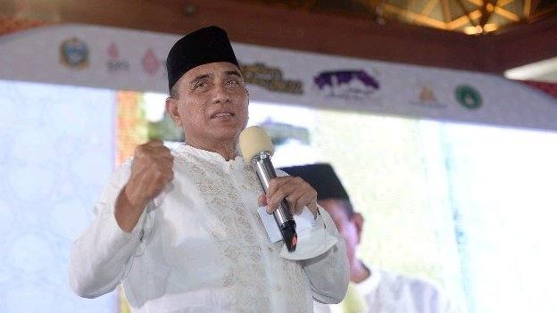 Edy Rahmayadi menghadiri Gebyar Muharram 1444 H Sumut Muslim on Duty 2022 di Gedung Serbaguna Pemprovsu Jalan Willem Iskandar Deliserdang Sumut, Minggu (7/8).