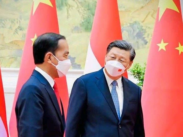 Presiden Jokowi saat bertemu dengan Presiden Xi Jinping 